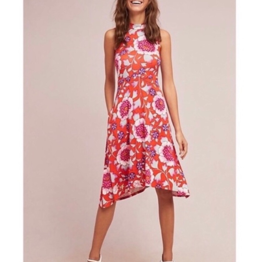 Anthropologie Maeve Cleary Mock Neck Dress